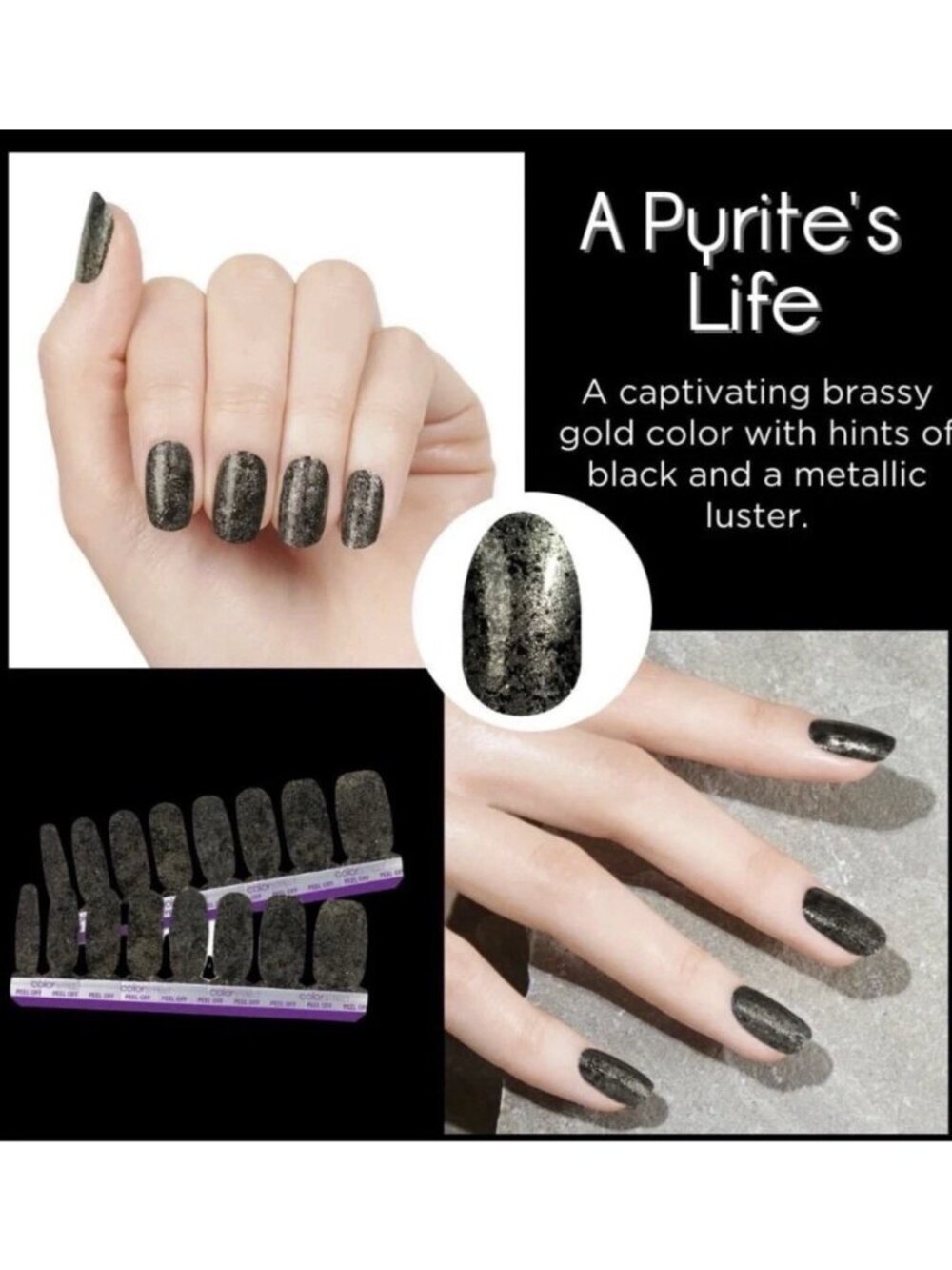 Color Street 100% Real Nail Polish Strips Retired A Pyrites Life. New In Package